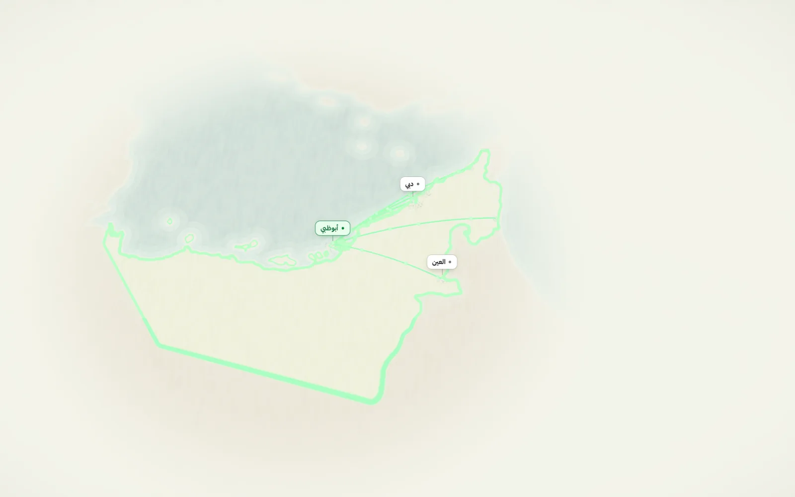دولة الإمارات وحدودها مضاءة