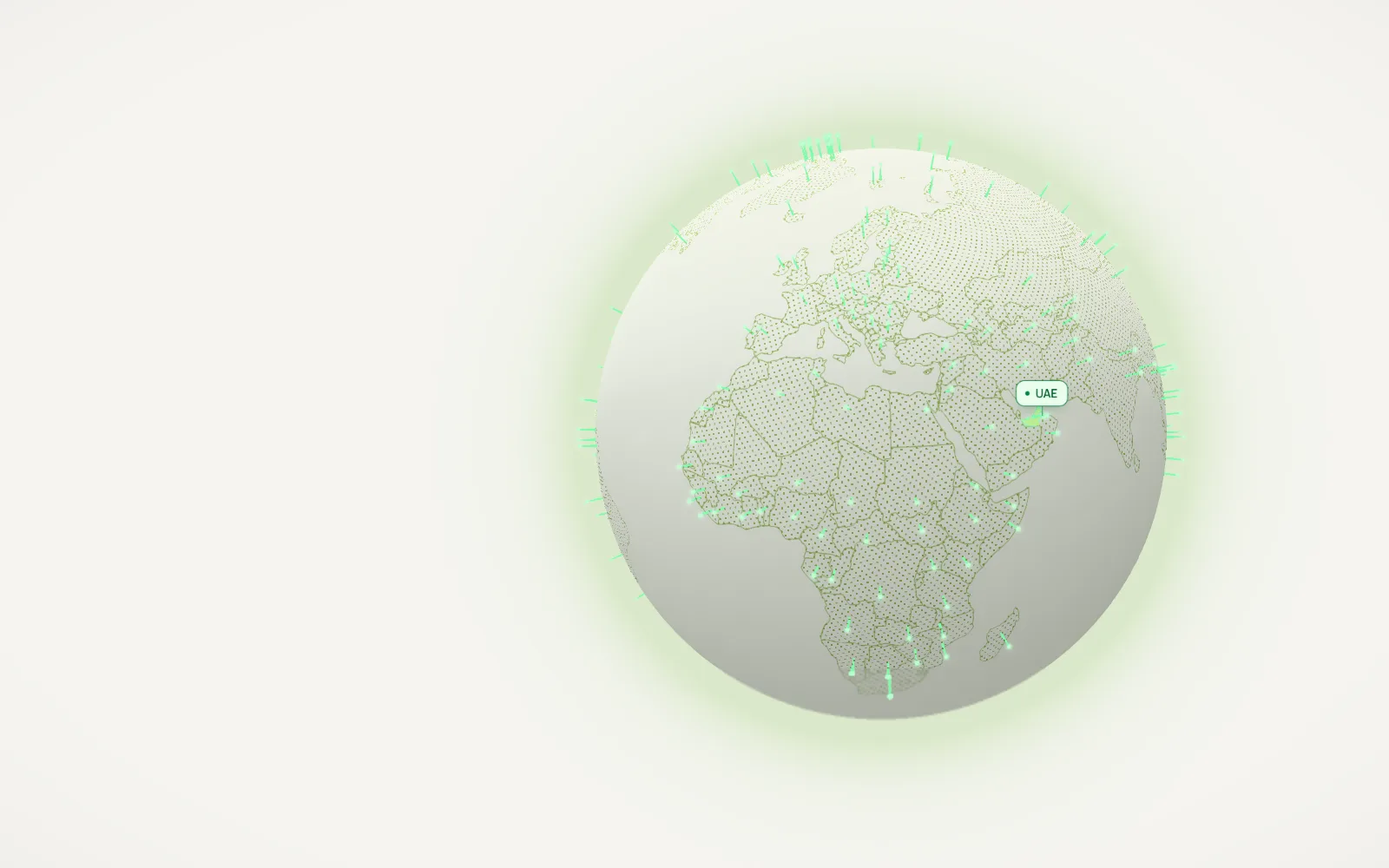 The globe, with a beacon in every country that runs the stack